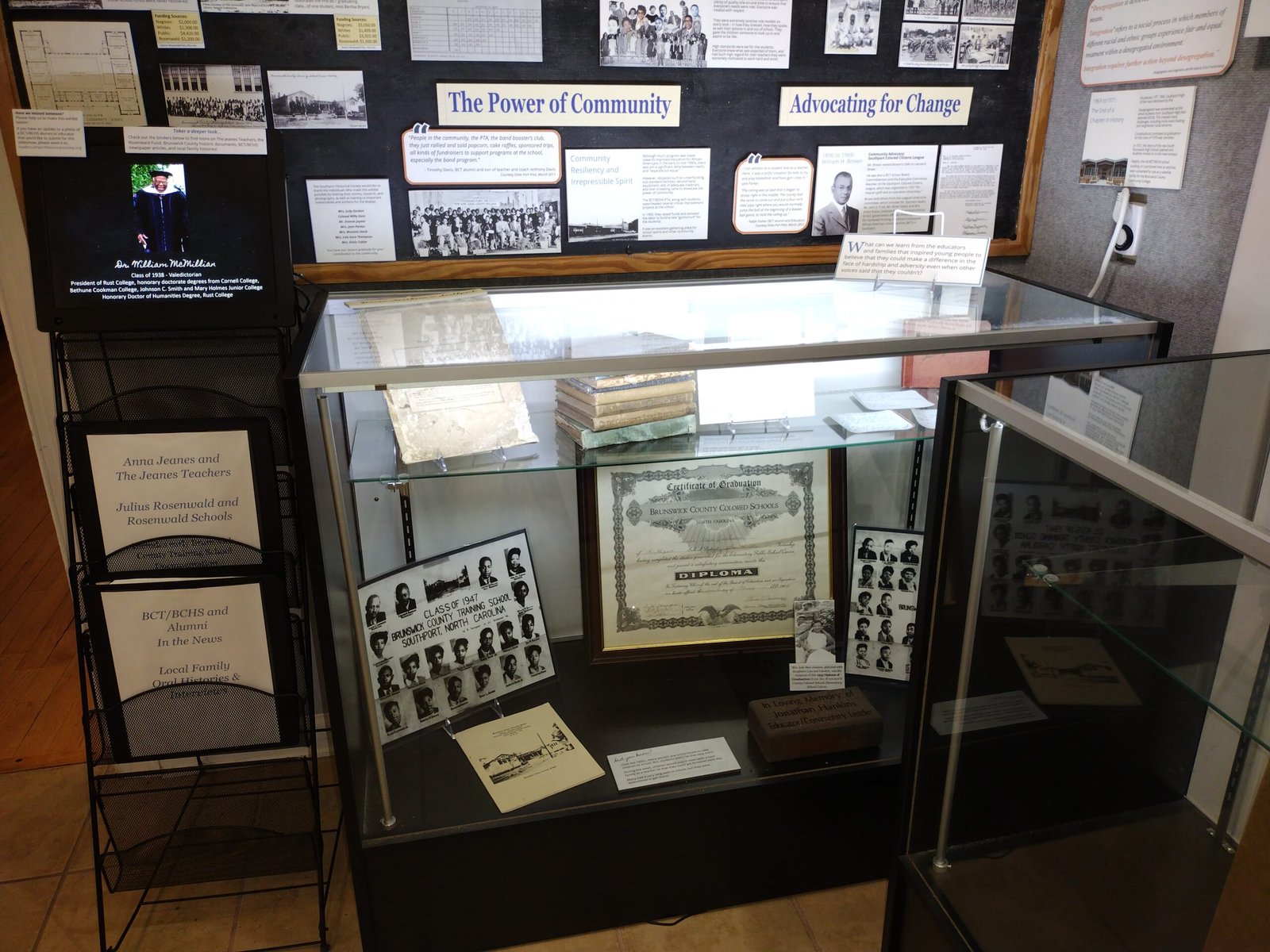 Community history exhibit wall