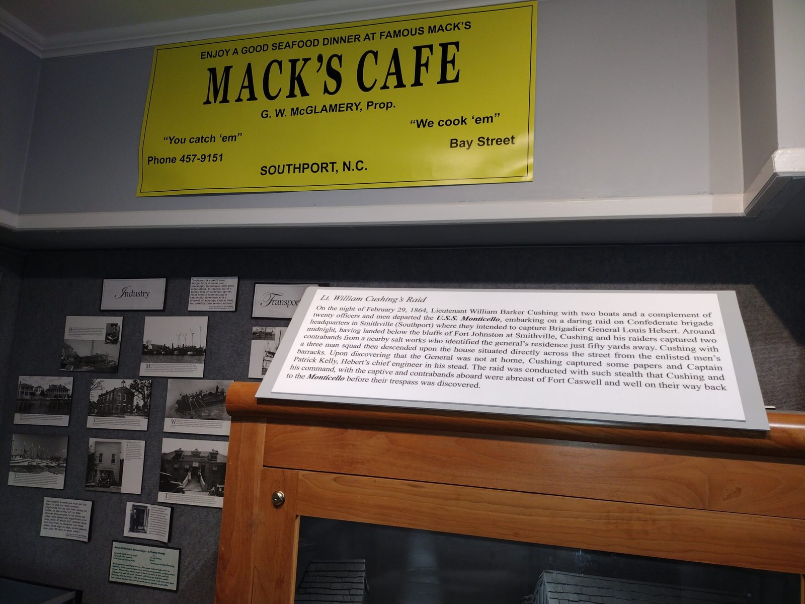Mack’s Cafe exhibit sign