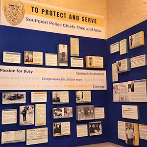 Southport police chiefs exhibit wall