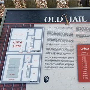 Interpretive sign about the Old Jail, circa 1904