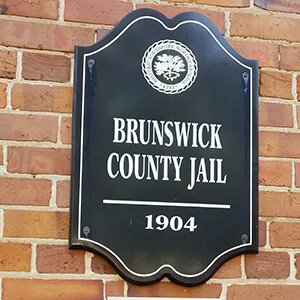 Brunswick County Jail 1904 historic plaque